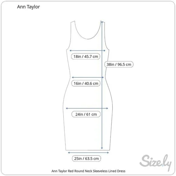 Ann Taylor Red Round Neck Sleeveless Lined Dress w/Zipper Closure - Picture 11 of 11